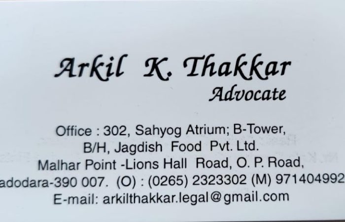 Arkil Thakkar Advocate - Feature Photo